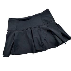 Lululemon Pace Rival Skirt Women 4 Black Lined Skort Mid Rise Stretch Pockets